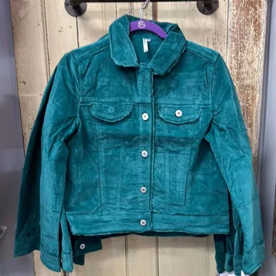 Lulu-b Women's Suede Jacket In Jade In Blue