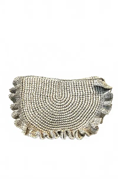 Lulu By Liana K Women's Noa Large Rafia Clutch Bag In White In Red