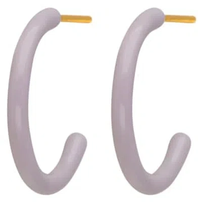 Lulu Copenhagen Color Hoops Medium Earrings / Purple