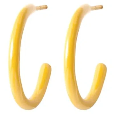 Lulu Copenhagen Color Hoops Medium Earrings / Yellow In Gold