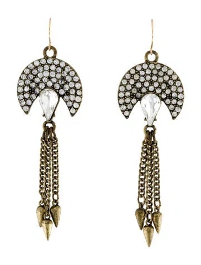 Pre-owned Lulu Frost Crystal Chain Drop Earrings In Multi