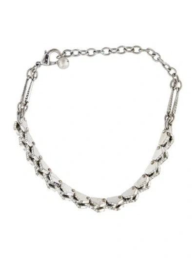 Pre-owned Lulu Frost Crystal Chain Link Choker Necklace, 15.75" In Multi