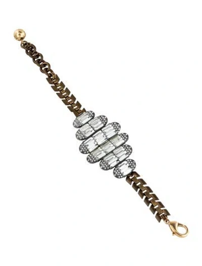 Pre-owned Lulu Frost Crystal Link Bracelet, 7.5" In Clear