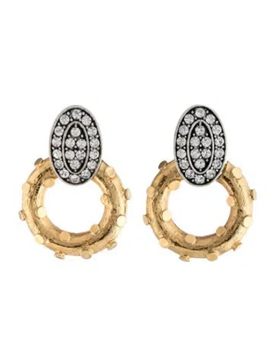 Pre-owned Lulu Frost Crystal Two-toned Drop Earring In Multicolor
