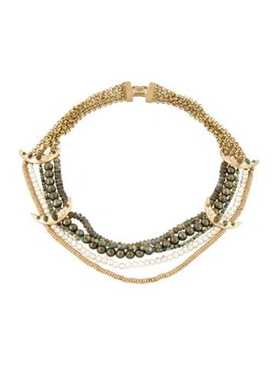 Pre-owned Lulu Frost Pearl & Bead Multistrand Collar Necklace, 22"