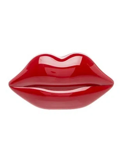 Pre-owned Lulu Guinness Acrylic Clutch In Red
