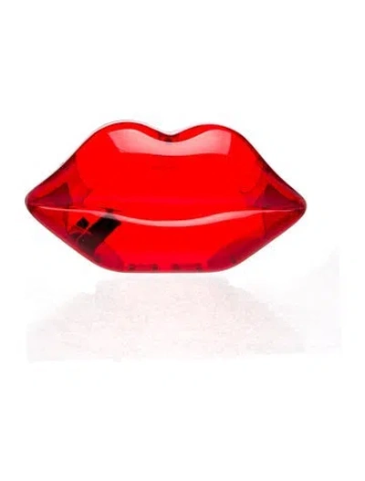 Pre-owned Lulu Guinness Acrylic Clutch In Red