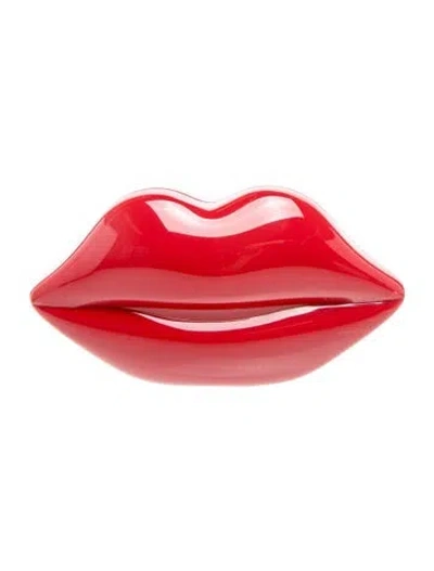 Pre-owned Lulu Guinness Acrylic Clutch In Red