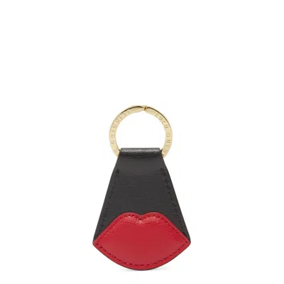 Lulu Guinness Black Multi Lulu Lip Ayla Tab Keyring