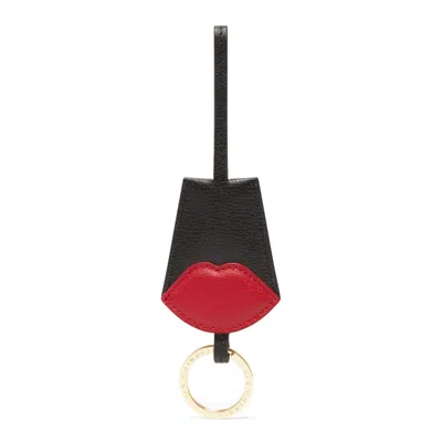 Lulu Guinness Black Multi Lulu Lip Sara Keyring