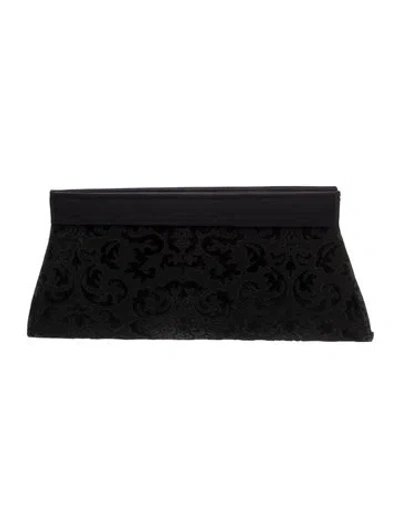 Pre-owned Lulu Guinness Canvas Clutch In Black