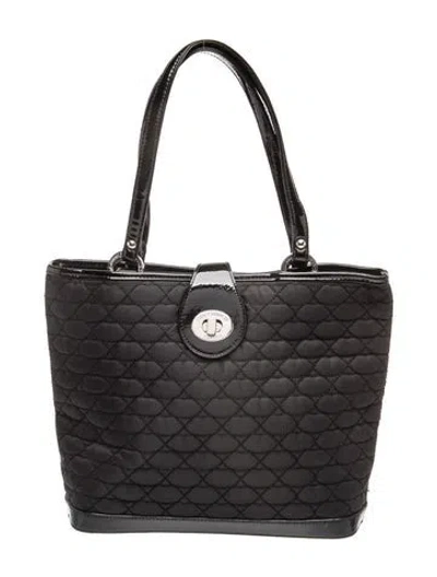 Pre-owned Lulu Guinness Canvas Tote In Black