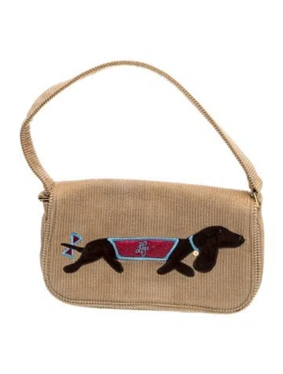 Pre-owned Lulu Guinness Corduroy Shoulder Bag In Neutrals