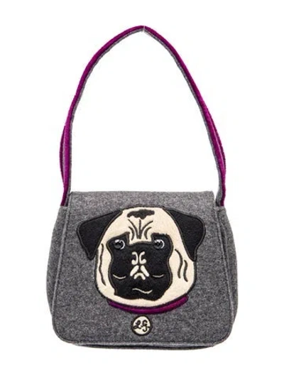 Pre-owned Lulu Guinness Felt Shoulder Bag In Multicolor