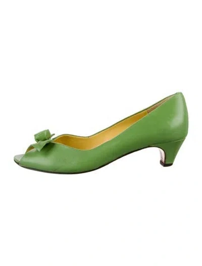 Pre-owned Lulu Guinness Leather Pumps In Green
