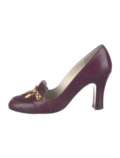 Pre-owned Lulu Guinness Leather Pumps In Purple