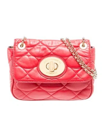 Pre-owned Lulu Guinness Leather Shoulder Bag In Red