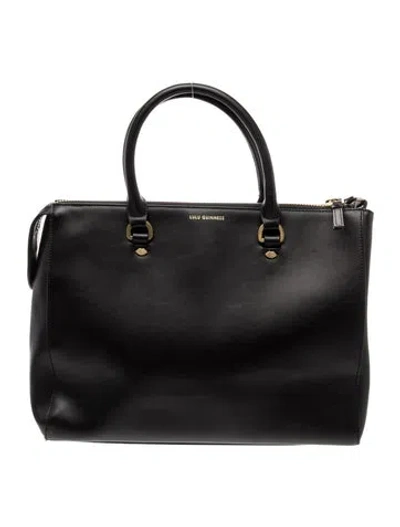 Pre-owned Lulu Guinness Leather Top Handle Bag In Black