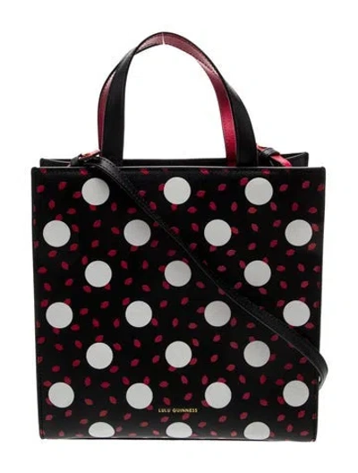 Pre-owned Lulu Guinness Leather Top Handle Bag In Black