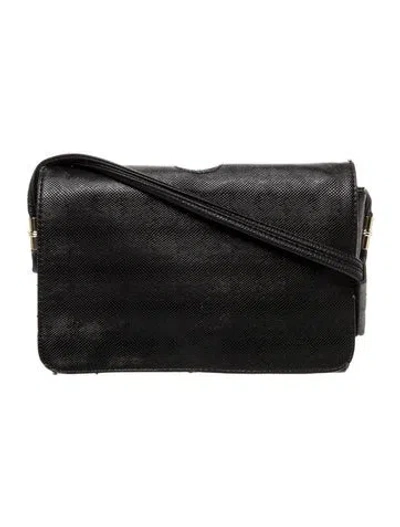 Pre-owned Lulu Guinness Leather Top Handle Bag In Black