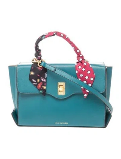 Pre-owned Lulu Guinness Leather Top Handle Bag In Blue