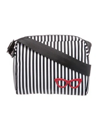 Pre-owned Lulu Guinness Nylon Crossbody Bag In Black
