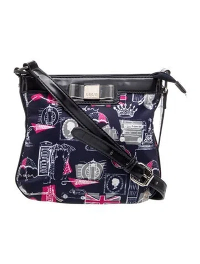 Pre-owned Lulu Guinness Nylon Crossbody Bag In Blue