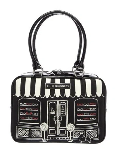 Pre-owned Lulu Guinness Patent Leather Top Handle Bag In Black