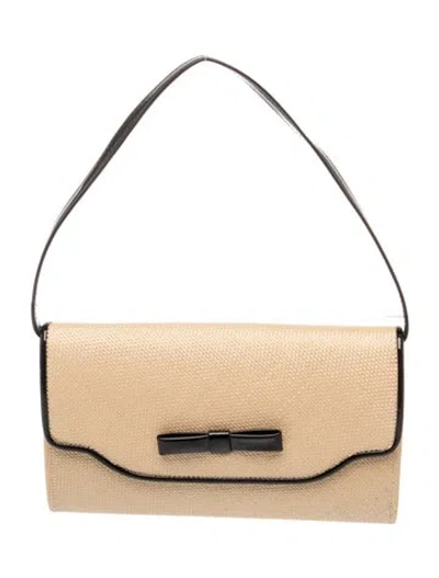 Pre-owned Lulu Guinness Satin Clutch In Neutrals