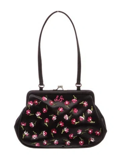 Pre-owned Lulu Guinness Satin Evening Bag In Black