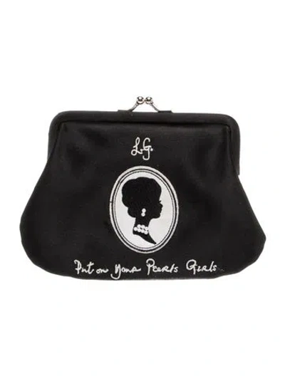 Pre-owned Lulu Guinness Satin Minaudière In Black
