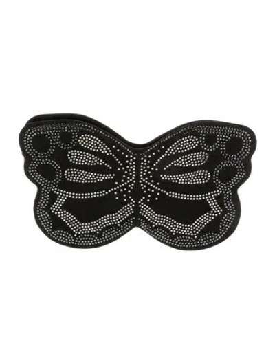 Pre-owned Lulu Guinness Satin Minaudière In Black