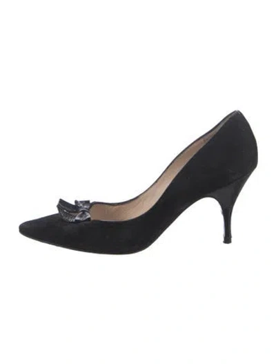 Pre-owned Lulu Guinness Suede Pumps In Blue