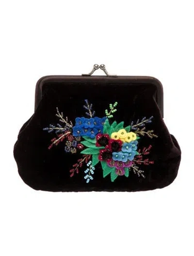 Pre-owned Lulu Guinness Velvet Evening Bag In Black