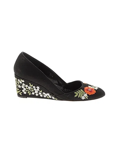 Pre-owned Lulu Guinness Wedges In Black