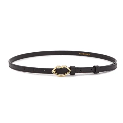 Lulu Guinness Women's Black Lip Buckle Belt
