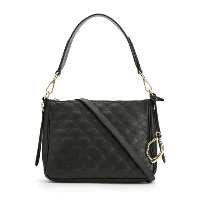 Lulu Guinness Women's Black Quilted Lip Leather Callie Crossbody Bag