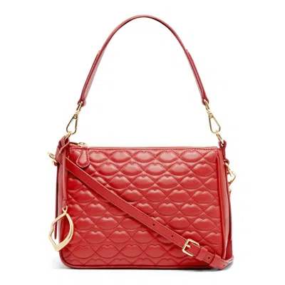 Lulu Guinness Women's Lulu Red Quilted Lip Leather Callie Crossbody Bag