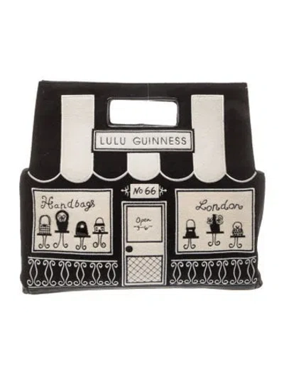 Pre-owned Lulu Guinness Wool Top Handle Bag In Neutrals