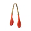 Lulu Powers Brass Finish Tongs In Red