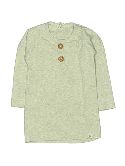 Pre-owned Lulu Roo Kids' Long Sleeve Henley Shirt In Green
