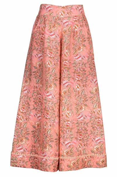 Lulu Zagame Women's Pink / Purple Wide Leg Palazzo Pant In Pink Vine In Pink/purple