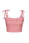 Lulu Zagame Women's Sweetheart Bustier In Pink Picnic In Pink