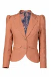 Lulu Zagame Women's Yellow / Orange / Rose Gold Tailored Blazer In Light Bronze In Yellow/orange/rose Gold