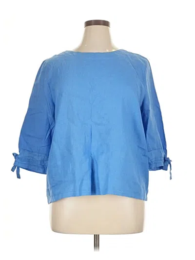 Pre-owned Lulu-b 3/4 Sleeve Blouse In Blue
