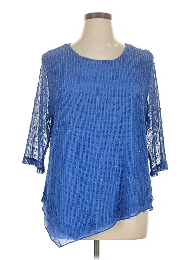 Pre-owned Lulu-b 3/4 Sleeve Blouse In Blue