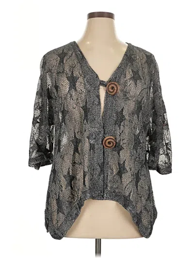 Pre-owned Lulu-b 3/4 Sleeve Blouse In Gray