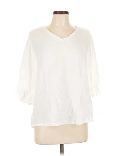 Pre-owned Lulu-b 3/4 Sleeve Blouse In White