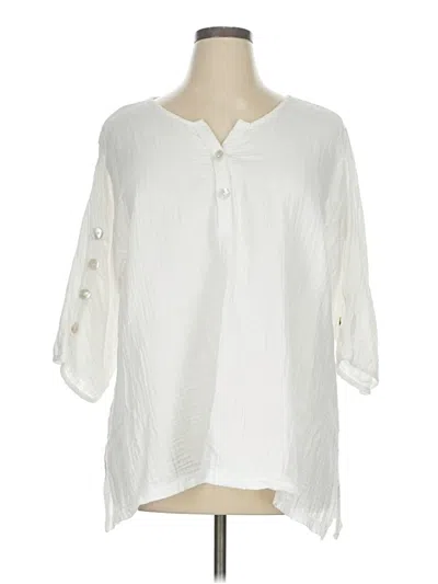 Pre-owned Lulu-b 3/4 Sleeve Blouse In White