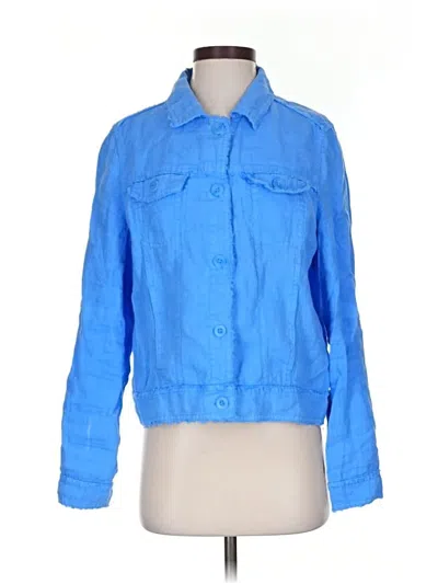 Pre-owned Lulu-b 3/4 Sleeve Button Down Shirt In Blue